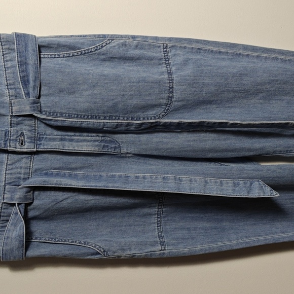 DL1961 NWT Premium Denim Alba Rolled Cuff Short Sleeve Belted Jumpsuit Size Sm - Picture 3 of 16